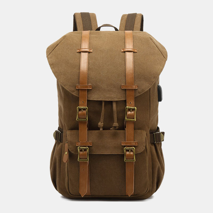 High Capacity Travel Laptop Canvas Backpack