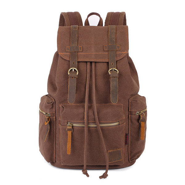 Large Vintage Canvas Travel Backpack Rucksack