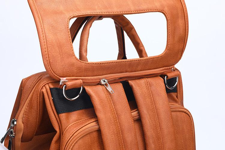 Faux Leather Diaper Bag Backpack