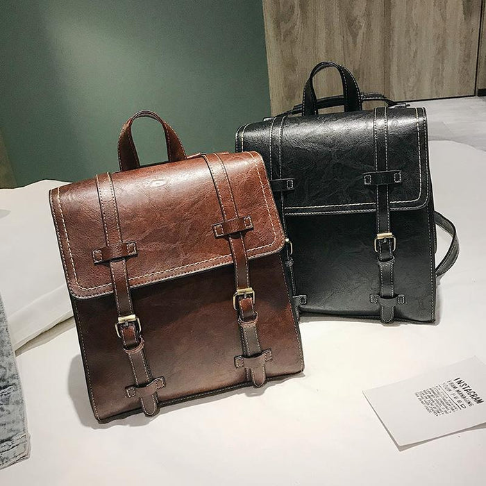 Faux Leather Mochila Satchel Backpack