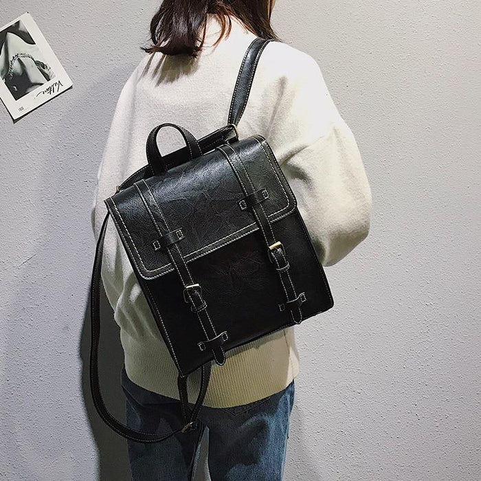 Faux Leather Mochila Satchel Backpack