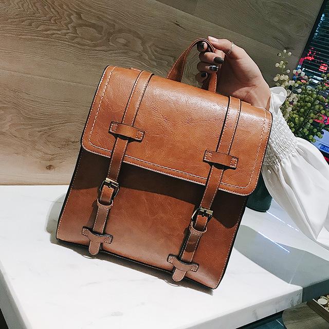 Faux Leather Mochila Satchel Backpack
