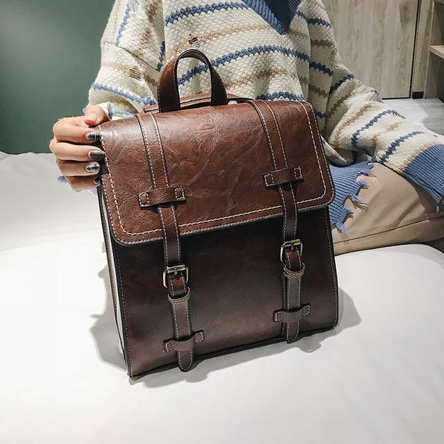 Faux Leather Mochila Satchel Backpack