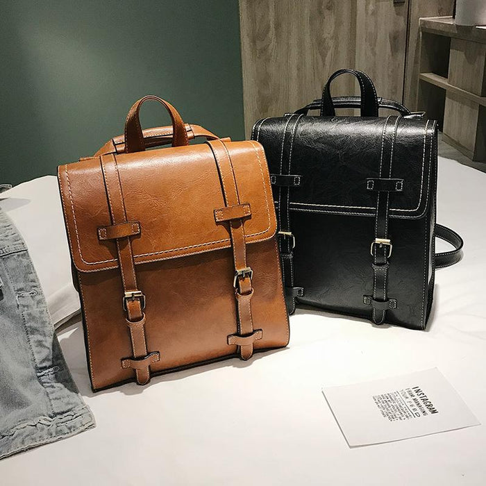 Faux Leather Mochila Satchel Backpack