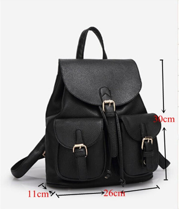 Faux Leather Pocket Backpack