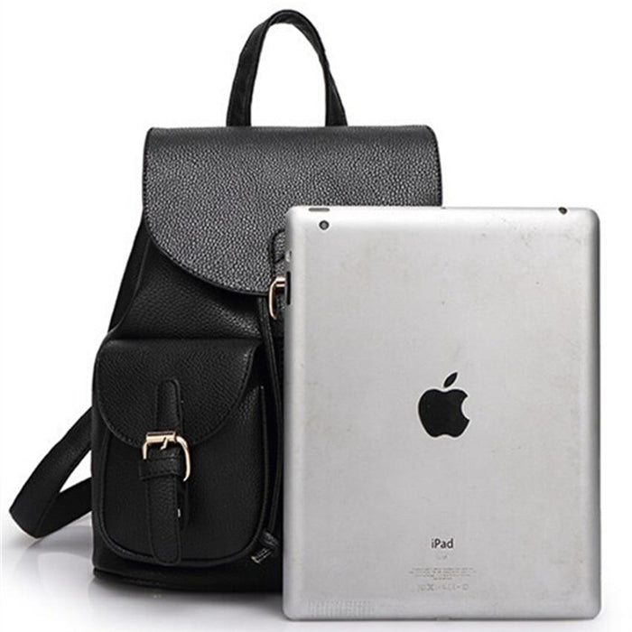 Faux Leather Pocket Backpack