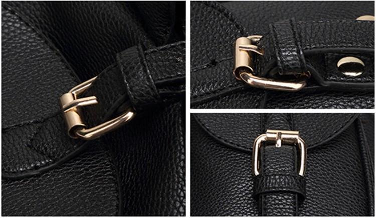 Faux Leather Pocket Backpack