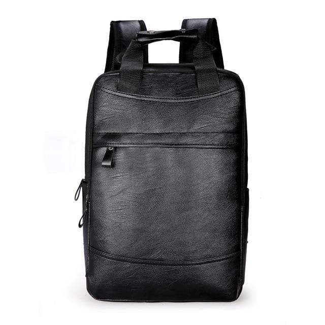 Faux Leather Travel Laptop Backpack