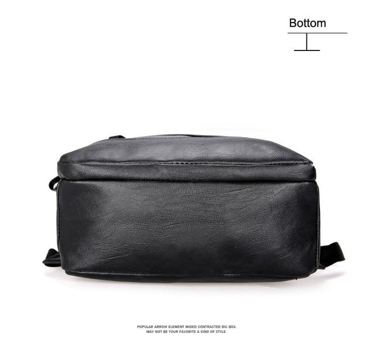 Faux Leather Travel Laptop Backpack
