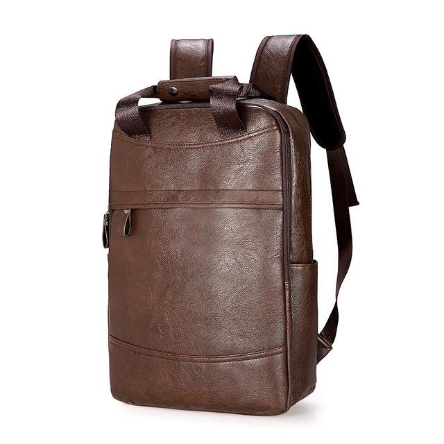 Faux Leather Travel Laptop Backpack