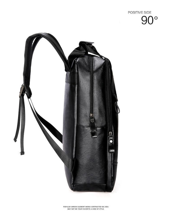 Faux Leather Travel Laptop Backpack