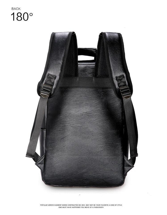 Faux Leather Travel Laptop Backpack