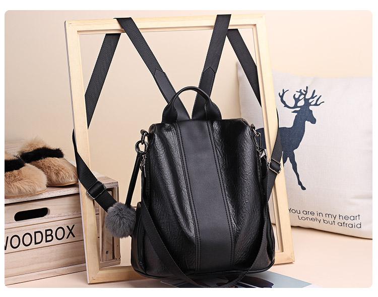 Vintage Faux Leather Backpack Purse