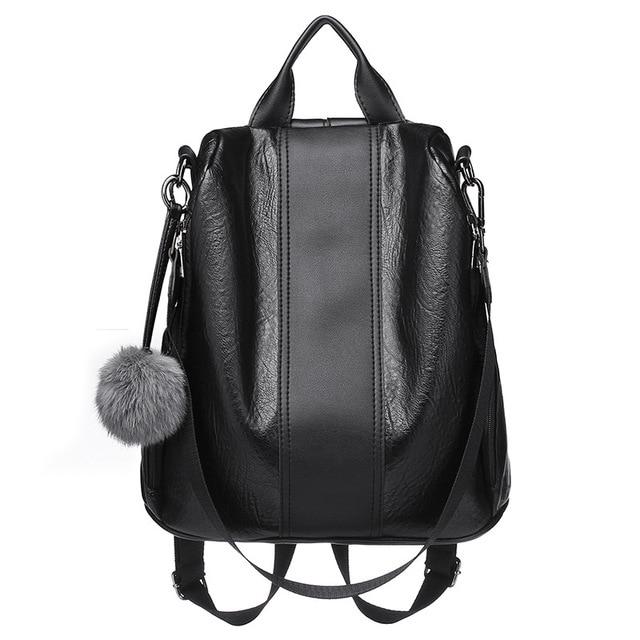 Vintage Faux Leather Backpack Purse