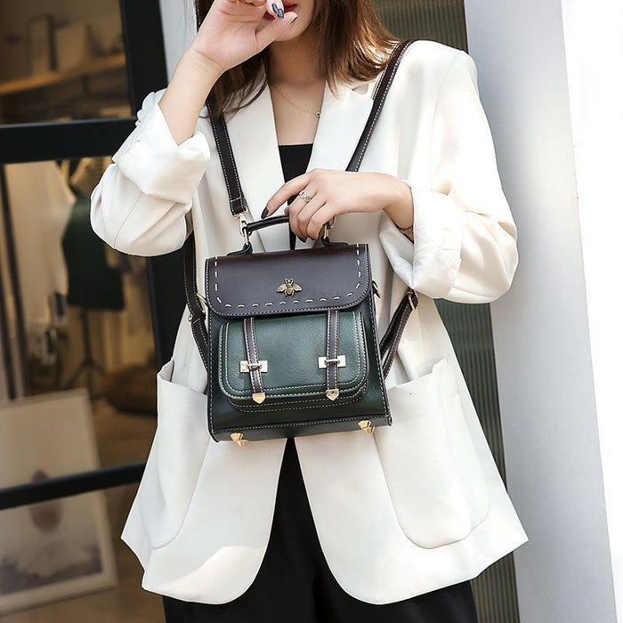 Soft Faux Leather Mini Backpack Purse