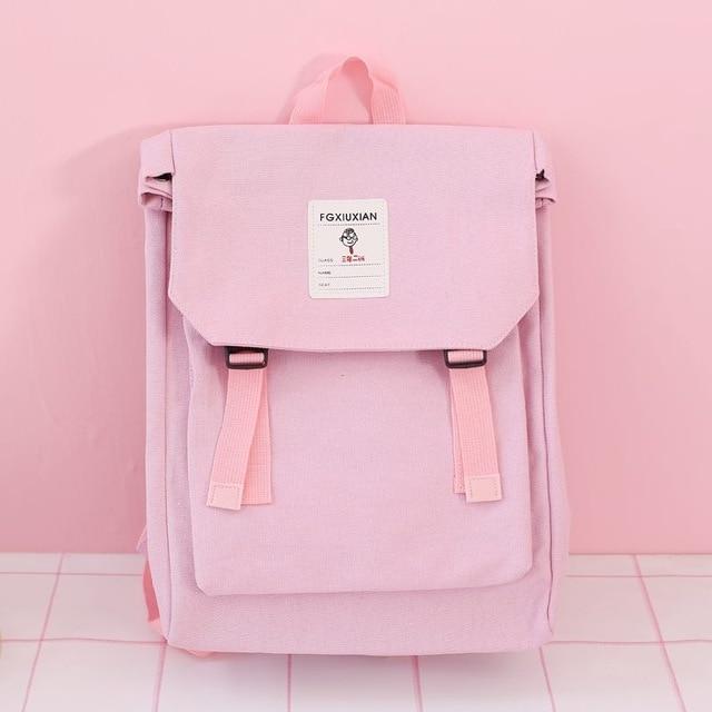 Japanese Style Teens Canvas School Backpack