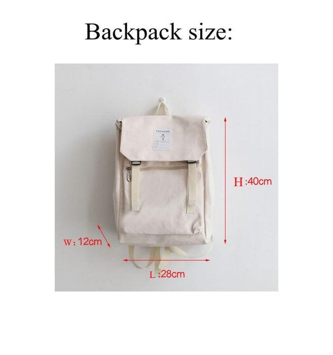 Japanese Style Teens Canvas School Backpack