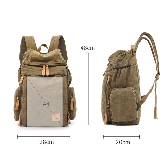 Large Vintage Travel Canvas Backpack
