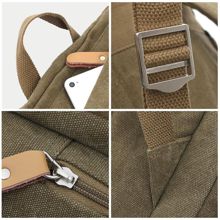 Large Vintage Travel Canvas Backpack