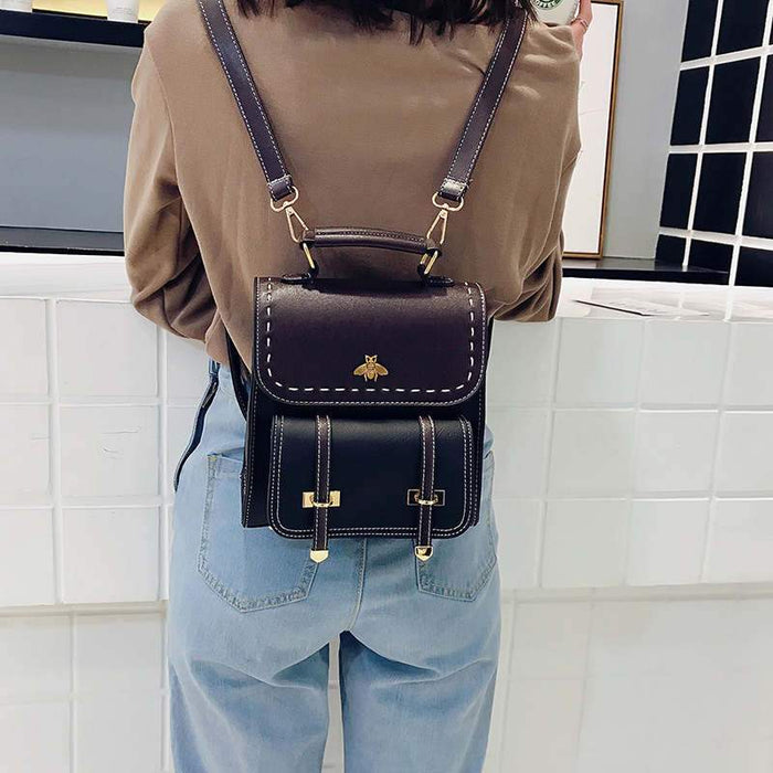 Soft Faux Leather Mini Backpack Purse