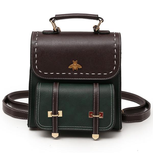 Soft Faux Leather Mini Backpack Purse