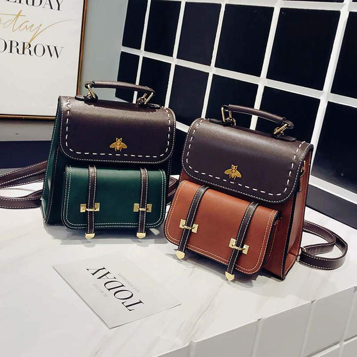 Soft Faux Leather Mini Backpack Purse