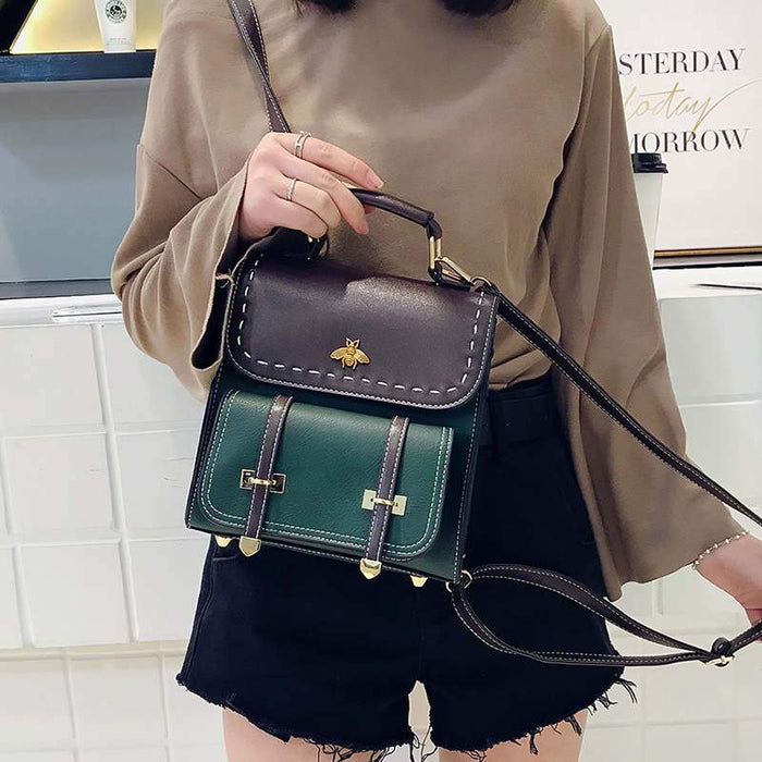 Soft Faux Leather Mini Backpack Purse