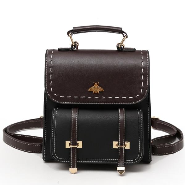 Soft Faux Leather Mini Backpack Purse