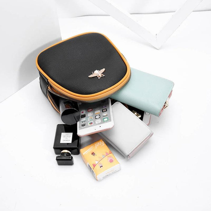 Mini Bee Vegan Leather Backpack Purse
