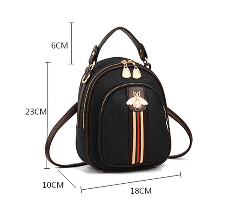Mini Bee Faux Leather Backpack Purse