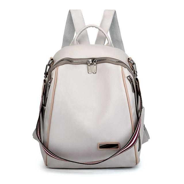 Multi-Strap Faux Leather Backpack
