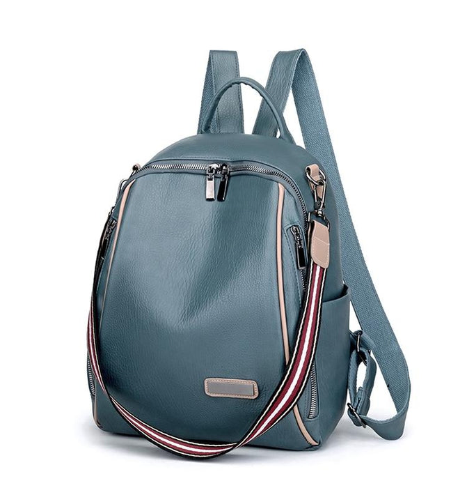 Multi-Strap Faux Leather Backpack