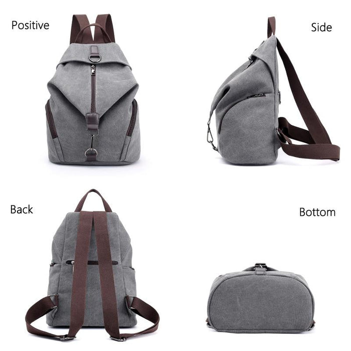 Preppy Style Canvas Backpack