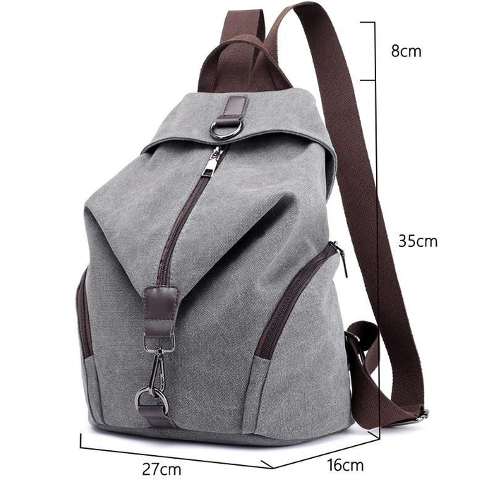 Preppy Style Canvas Backpack