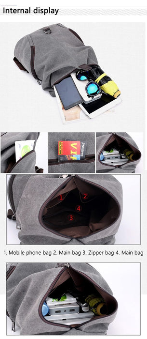 Preppy Style Canvas Backpack