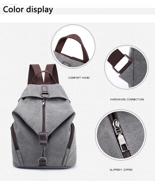 Preppy Style Canvas Backpack