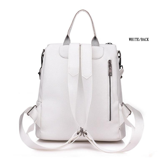 The Retro -  Faux Leather Striped Backpack