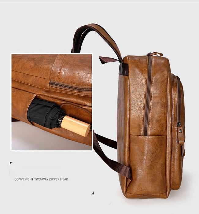 Vegen Leather Travel Laptop Backpack