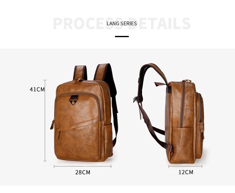 Vegen Leather Travel Laptop Backpack