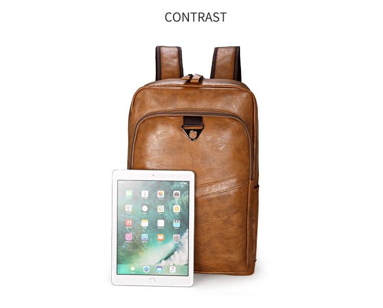 Vegen Leather Travel Laptop Backpack