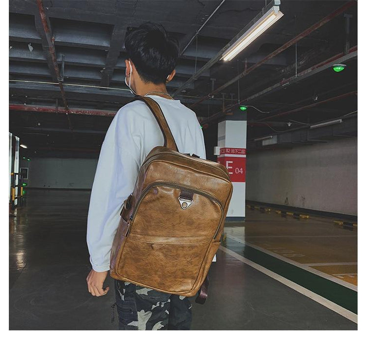 Vegen Leather Travel Laptop Backpack