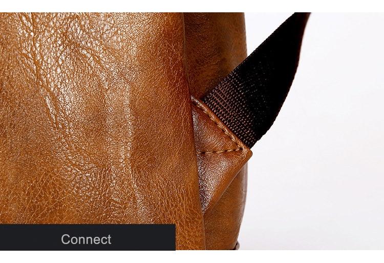 Vegen Leather Travel Laptop Backpack