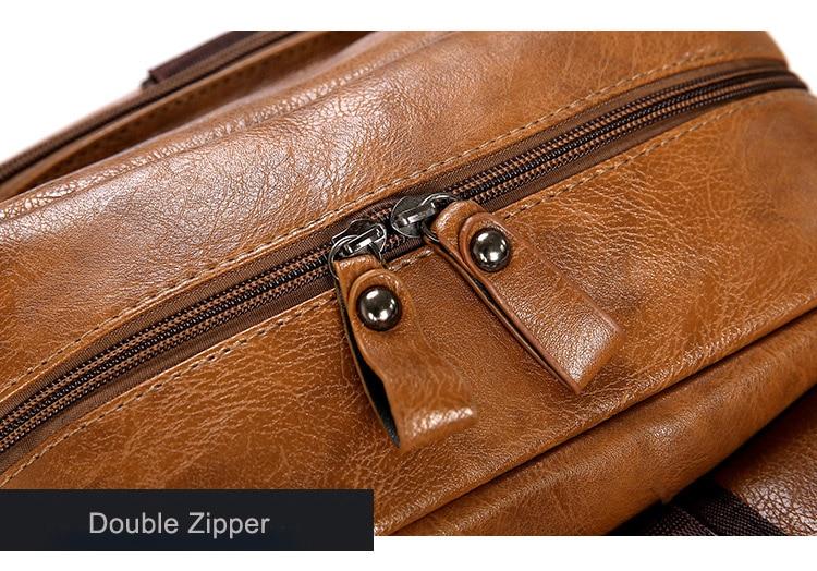 Vegen Leather Travel Laptop Backpack