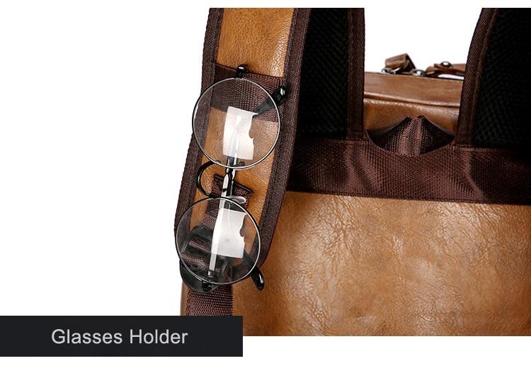 Vegen Leather Travel Laptop Backpack