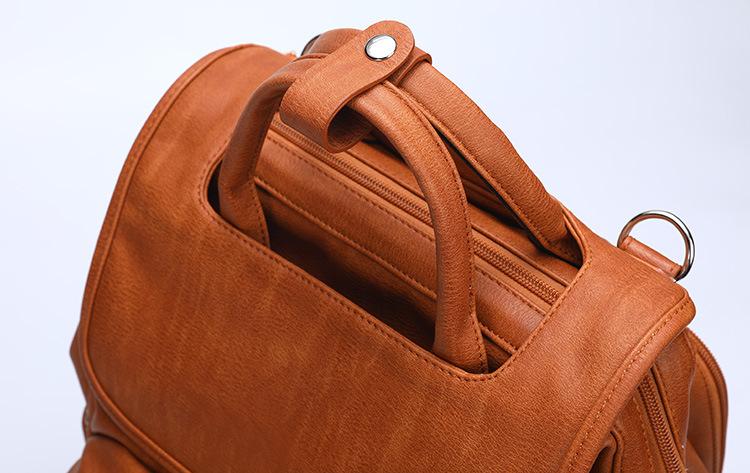 Faux Leather Diaper Bag Backpack