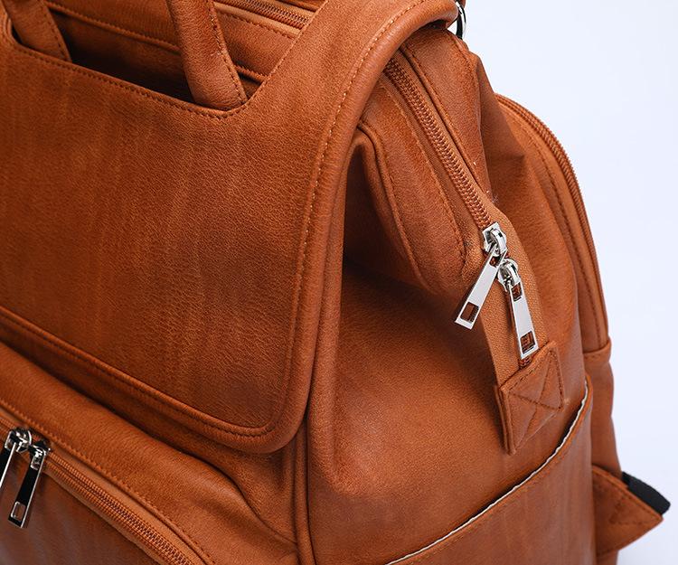 Faux Leather Diaper Bag Backpack