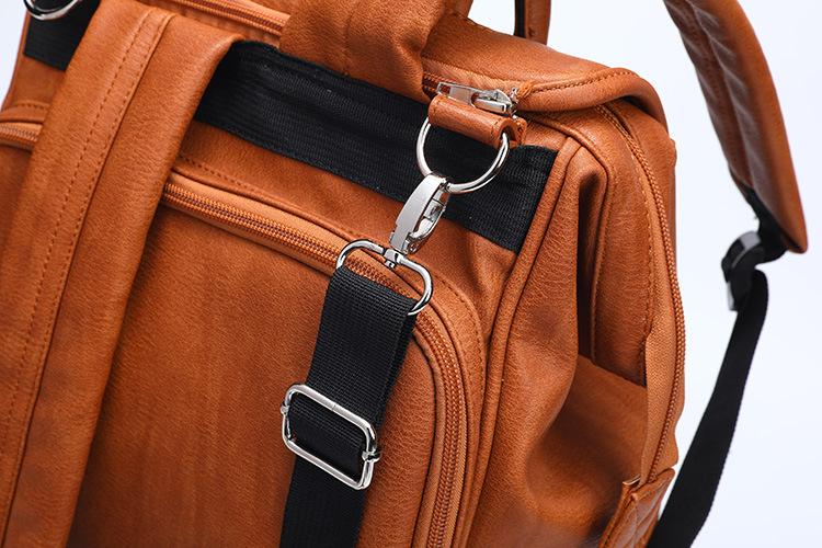 Faux Leather Diaper Bag Backpack