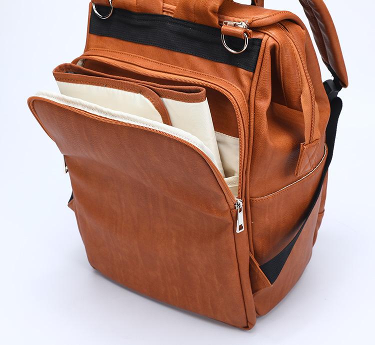 Faux Leather Diaper Bag Backpack