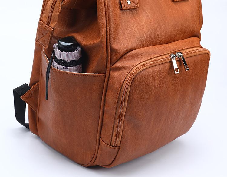 Faux Leather Diaper Bag Backpack