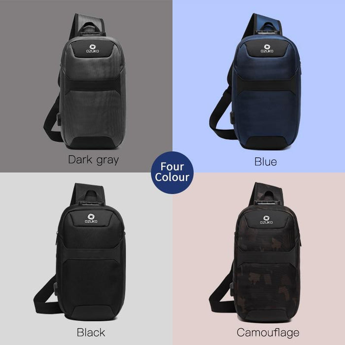 Anti-theft Crossbody Sling Backpack With USB Port